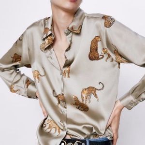 Zara never worn silk blouse